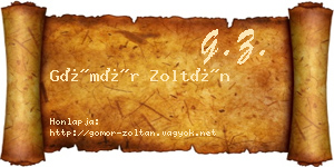 Gömör Zoltán névjegykártya