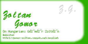 zoltan gomor business card
